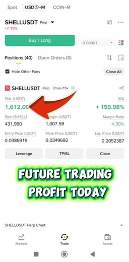 shell usdt future trading profit today 2026 #futurestrading #shorts #binance