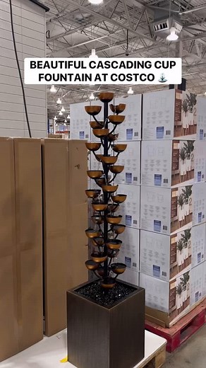 ⛲️ I spotted the most BEAUTIFUL Cascading Cup Fountain at Costco! This gorgeous fountain features a steel construction with a rust-resistant finish. It’s seriously SO NICE! $199.99 at Costco #costcofinds #costco #cascadingfountain #gardendecor | Costco Buys