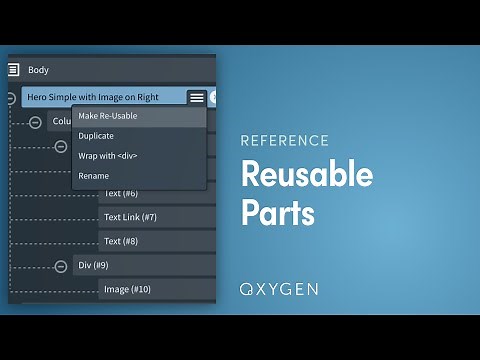 How To Create Reusable Page Parts with Oxygen