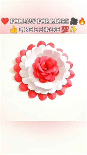 Paper Flower Wall Decoration 🌸 | 5 Minute Easy DIY Room Decor | Handmade Wall Art Idea #paperflower