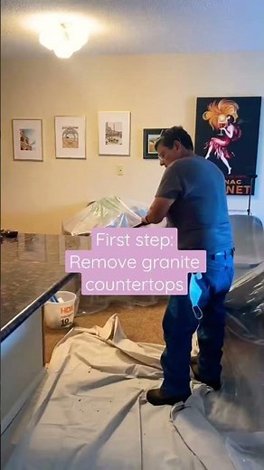 Series: Kitchen Remodel! Step 1: remove granite countertops. #series #kitchen #remodel #remodeling