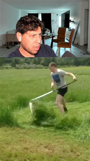 The stamina on this guy cutting grass is INSANE #scythe #fieldwork #beast