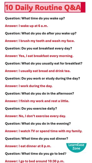 10 Daily Routine Q&A