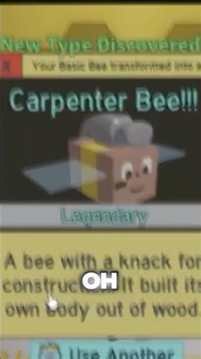 CARPENTER BEE OP? 🥶 #noobtopro #roblox #robloxbeeswarmsimulator