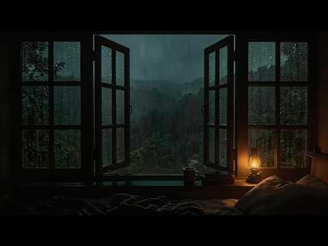 Midnight Rain Outside the Open Window | Dark, Cozy Sounds for Relax and Deep Sleep