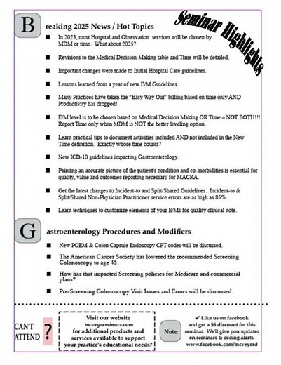 2 Day GI Coding Updates - Live Webinar