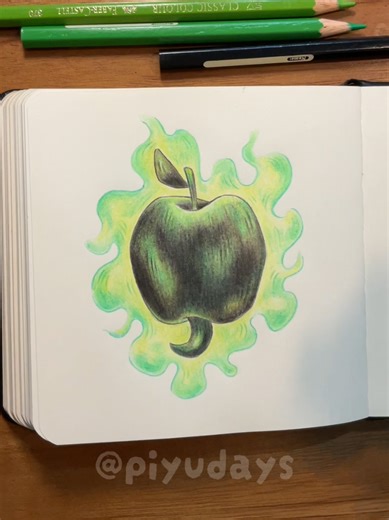 alien apple 👽🍏 grow a garden #sketchbook #coloredpencil #drawing #growagarden #roblox