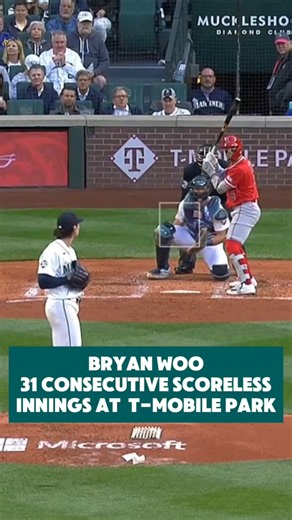 Bryan Woo Makes History With 31 Consecutive Scoreless Innings At T-Mobile Park!