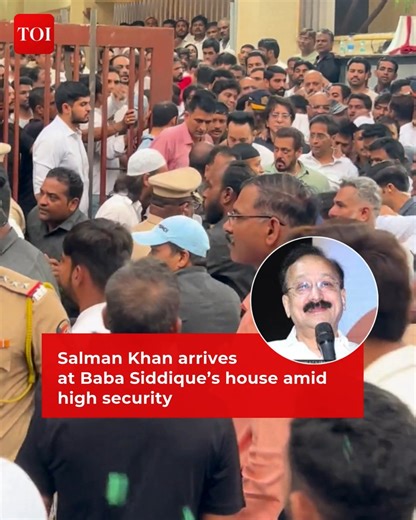 #SalmanKhan arrives at late NCP leader #BabaSiddique’s house amid tight security | The Times of India