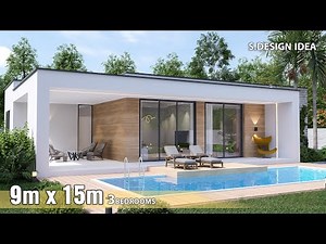 The Most Beautiful Modern House Design with Swimming Pools | 9 x 15 Meters (3 Bedrooms)