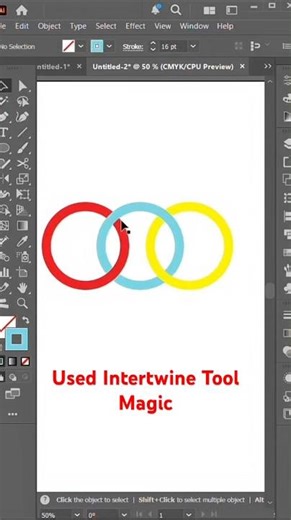 🤯 Illustrator Intertwine Tool Magic! Create Interlocking Rings FAST | #AdobeIllustrator