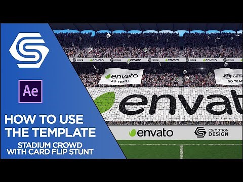 Stadium Crowd with Card Flip Stunt /After Effects Template / Tutorial