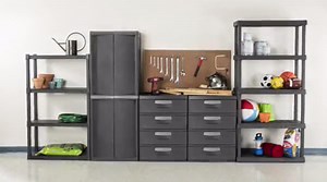 Sterilite 2-Pack 4 Shelf Unit, Heavy-Duty Shelving Storage and Utility Rack - Standing Plastic Organizer Shelves for Kitchen, Bathroom, and Garage