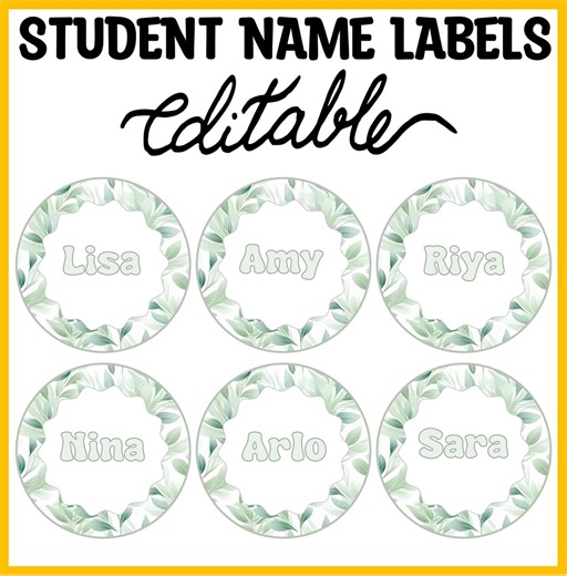Editable Leaves Theme Spring Student Name Labels, Leaves Name Plates, Spring Name Tags, Locker Tags, Spring Name Stickers, Boho Name Cards - Etsy UK