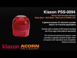 Klaxon PSS-0094 Sonos LED Sounder Beacon with Deep Base - Acorn Fire & Security