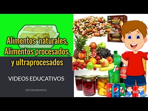 Natural foods, processed foods, and ultra-processed foods/educational videos for children.