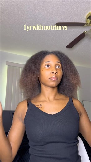 1 year NO Trim vs After Trim 😳✂️ #naturalhair #type4hair #hairbib