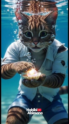 Humanoid Cat Dives into the Deep Ocean | EP1: Call from the Deep 🌊” #shorts