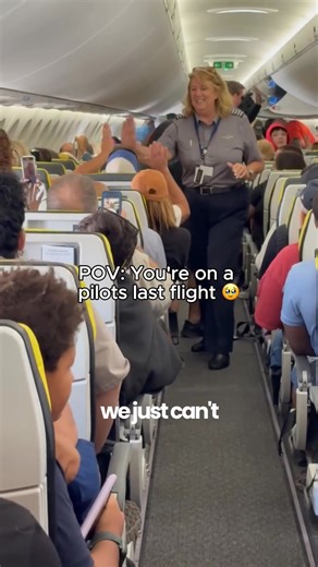 After 40 years in the sky, Chief Pilot Margrit walked the aisle one last time, high-fiving every row on her way out. Thank you for everything. 💙 | Breeze Airways