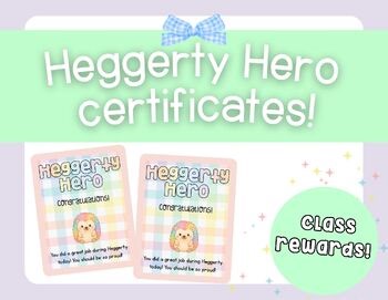 Heggerty Hero Certificates | Hedgehog Classroom Rewards | Phonological Awareness
