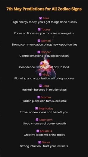 7 May Horoscope – These Signs Will Get a Surprise Today! #horoscope #zodiachoroscope #universe