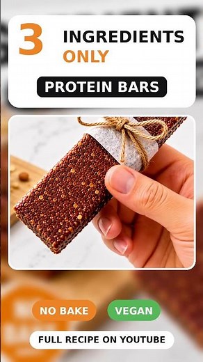 3 Ingredient Protein Bars Ready in 15 Mins! 🍫 Full Recipe on Channel #shorts
