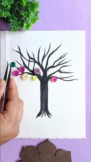 Paper Quilling Tree | Quilling Craft | Wall Art #shorts