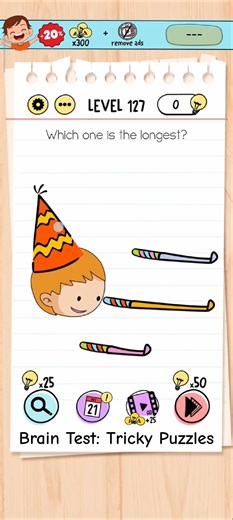 Brain test level 127: Which one is the longest? #shorts