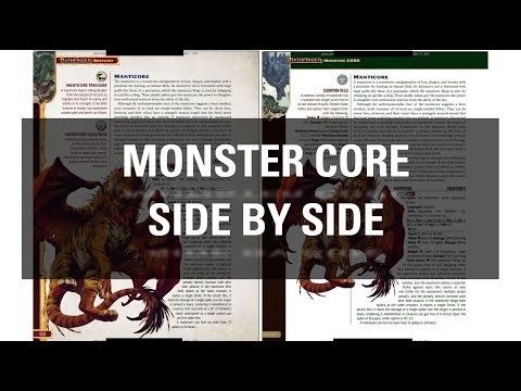 Monster Core - Side by Side - Pathfinder Remaster