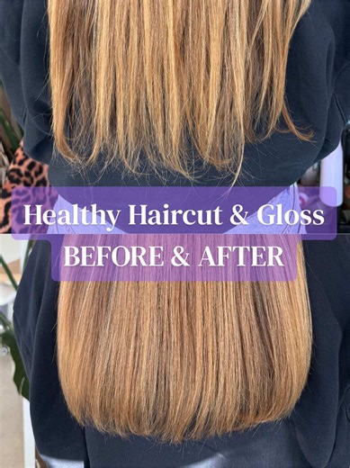 Still skipping haircuts because you’re scared of losing length? That’s exactly why I became the Healthy Haircut specialist 💇🏻‍♀️ This client hadn’t had a haircut for 3 years because her last haircut wasn’t what she wanted at all, so she chose split and thin ends over losing her length 😢 Instead of forcing a big cut, I worked with a Healthy Haircut, combining Hairdusting and Search & Destroy method for removing all her split ends. We also did the Healthy Hair Gloss to give her hair a hydration