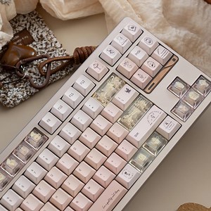 Cute Pastel Pink White Gradient Keycaps Set for Mechanical Keyboard, Kawaii Keycaps, Cherry Profile, PBT Dye-sub, for Mx( )switches, 166pcs - Etsy