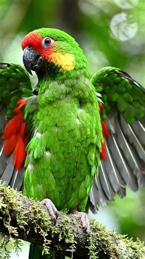 Red-lored Amazon(Amazona autumnalis) ‪@BirdWorldDaily‬