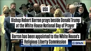 USA Bishop Robert Barron prays beside Donald Trump at the White House National Day of Prayer Barron has been appointed to the White House's Religious Liberty Commission #catholic #Trump #jesus | Catholic Arena