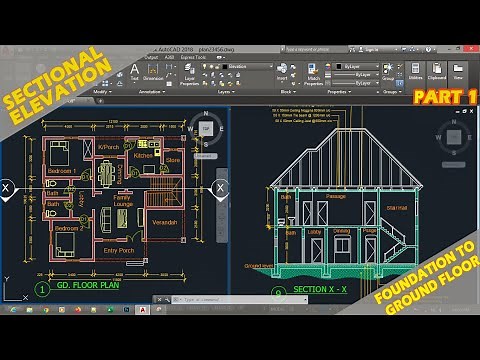 How to draw section elevation of a building in autocad Part 1