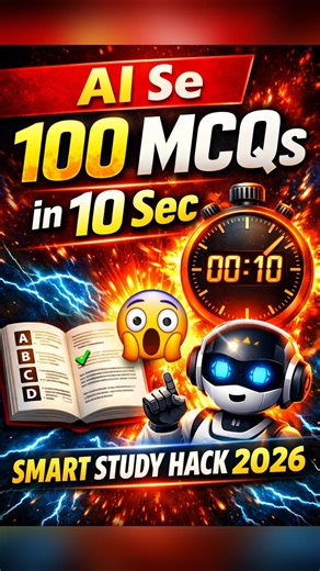 AI Se 100 MCQs in 10 Seconds 🤯 | Smart Study Hack 2026 #shorts #trending #studyhacks #aitools #viral