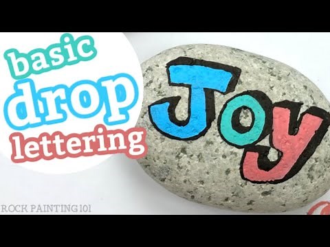 Drop Lettering for Beginners Step by Step Tutorial || Writing on Rocks || Rock Painting 101