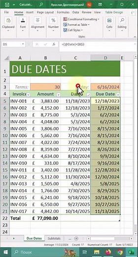 How to highlight overdue items in Excel #excelshorts #excel #exceltips