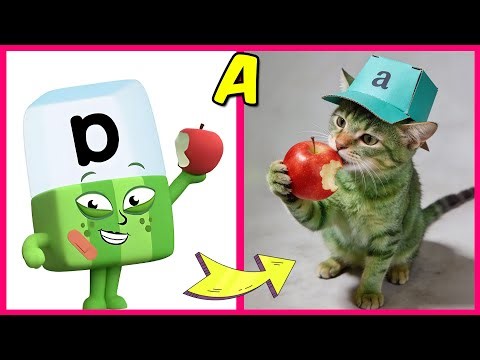 🔤ALPHABLOCK CHARACTERS AS CATS 🐈 + GUESS THE CHARACTERS BY THEIR BODY PARTS! I A, B, C