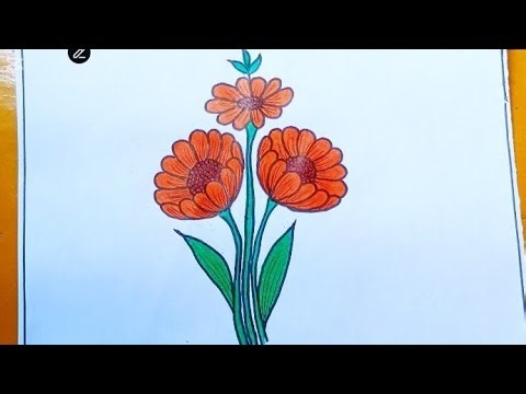 How to Draw a Beautiful Flower Step by Step | Easy Flower Drawing for Beginners