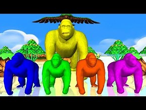 Learn Colors With Gorilla Finger Family Song For Kids,nursery rhymes,learn colors for children,NASH