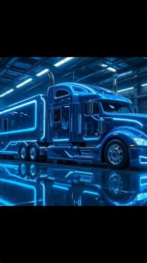 Futuristic Luxury Truck Limousine | Neon Blue Cyberpunk Semi Truck Concept | Auto Hub🚗🚙