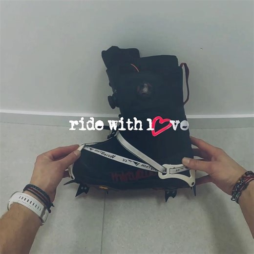 how to put crampons to snowboard shoes #ridewithlove #crampons #snowboarding #how #howto