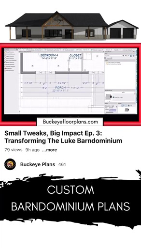 Custom Barndominium Plans #reels #reelsfb #fyp #barndominium #barndoplans #barndominiumliving #design | Buckeye Builders
