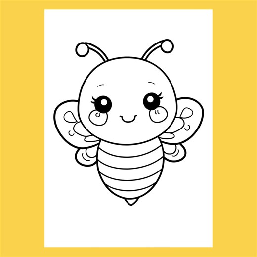 Adorable Bee Coloring Pages for Kids, Printable PDF Coloring E-book for Children - Etsy