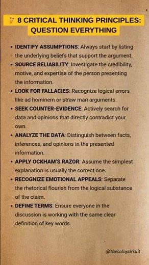 Don't believe everything you hear. Your mind is your best weapon. #criticalthinking #logical