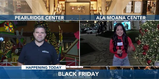 Shoppers line up in the dark for Black Friday in Honolulu
