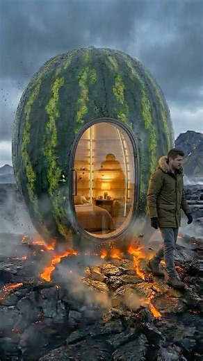 Building a Luxury Bunker Inside a Giant Watermelon 🌋🏠