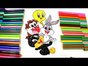colouring Pages And Learn Colors For Kids With Baby Looney Tunes