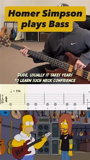 Kyle Collins on Instagram: "Homer Simpson Plays Bass Guitar (Bass & Guitar Cover with TABS) | From the TV show The Simpsons - Season 26 Episode 8 ‘Covercraft’ @thesimpsons @thesimpsonsig #fyp #xybca #music #cover #guitar #foryoupage #guitarlessons #fyp = #guitartok #guitarra #guitartab"