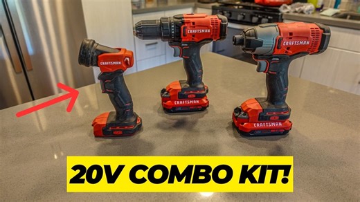 Watch CRAFTSMAN Cordless Drill Combo Kit & LED Work Light Combo on Amazon Live